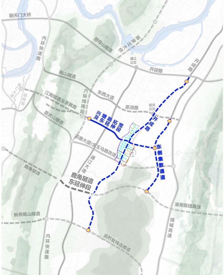 重庆东站铁路综合交通枢纽3条骨架道路开工将于2023底建成投用