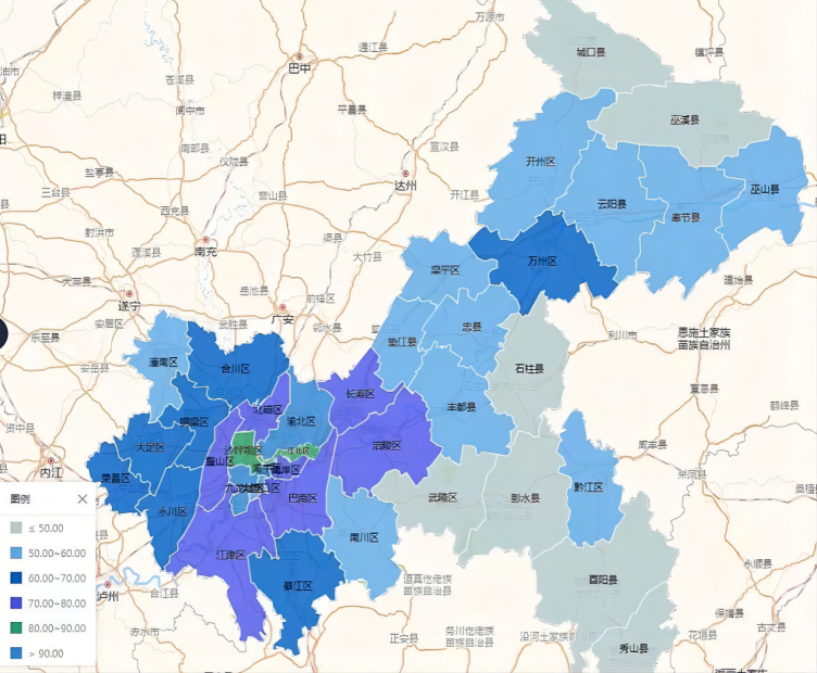 重慶區縣科技競爭力排名來了渝北區九龍坡區江北區科技競爭力位列前三