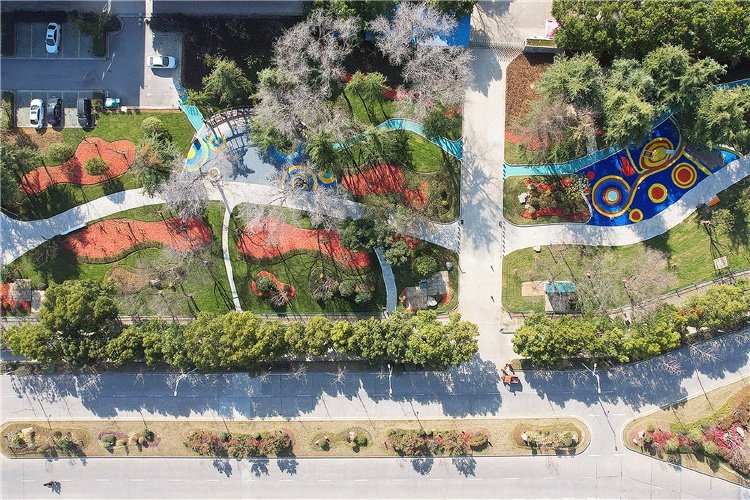 无人机视角下的“口袋公园”。弋江区委宣传部供图