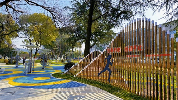 “口袋公园”里，健身器材一应俱全。弋江区委宣传部供图
