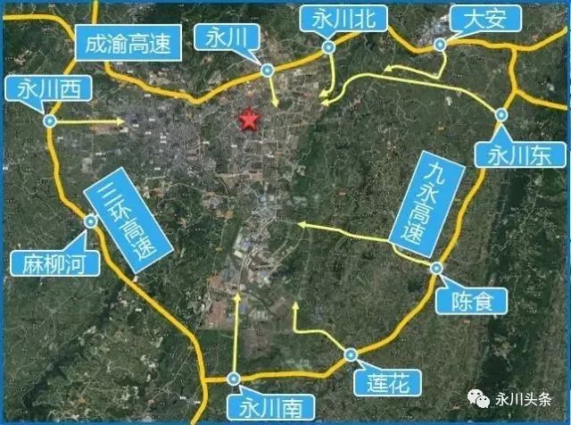 永川百米大道路线图图片