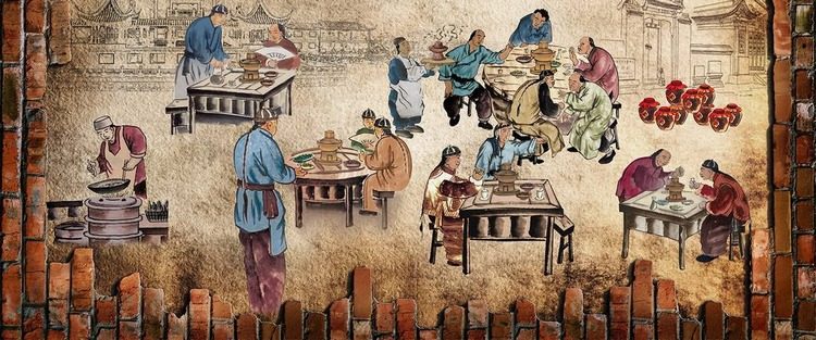 可以想象一下古代人吃着火锅唱着歌,小日子还是过的有滋有味.