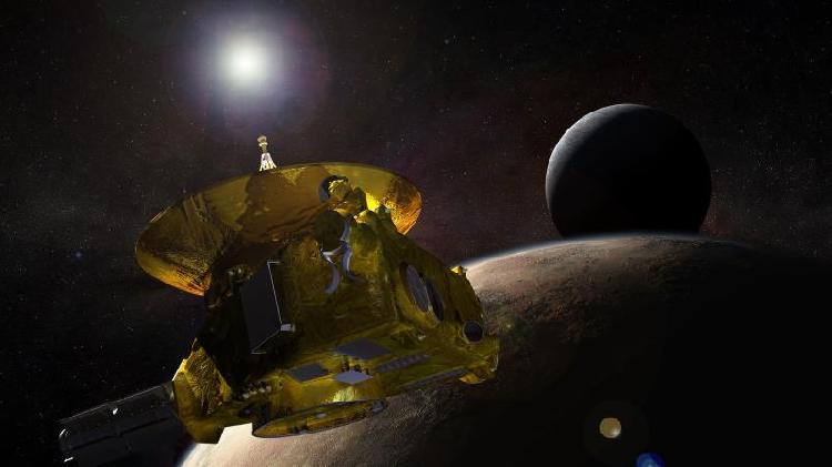 An artistic rendering of NASA’s New Horizons spacecraft