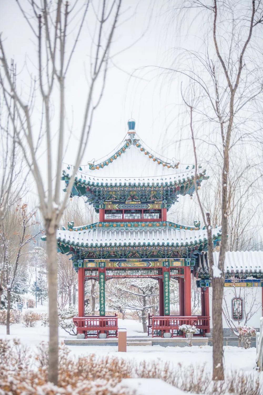 檐上三寸雪人间惊鸿宴雪后尖草坪区古建美得惊人