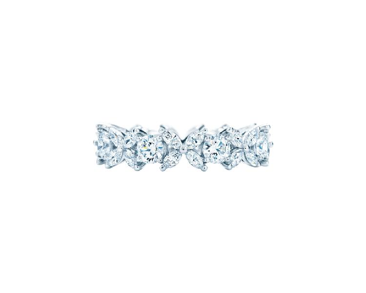 Tiffany & Co. 蒂芙尼Victoria系列铂金镶钻Alternating戒指.jpg