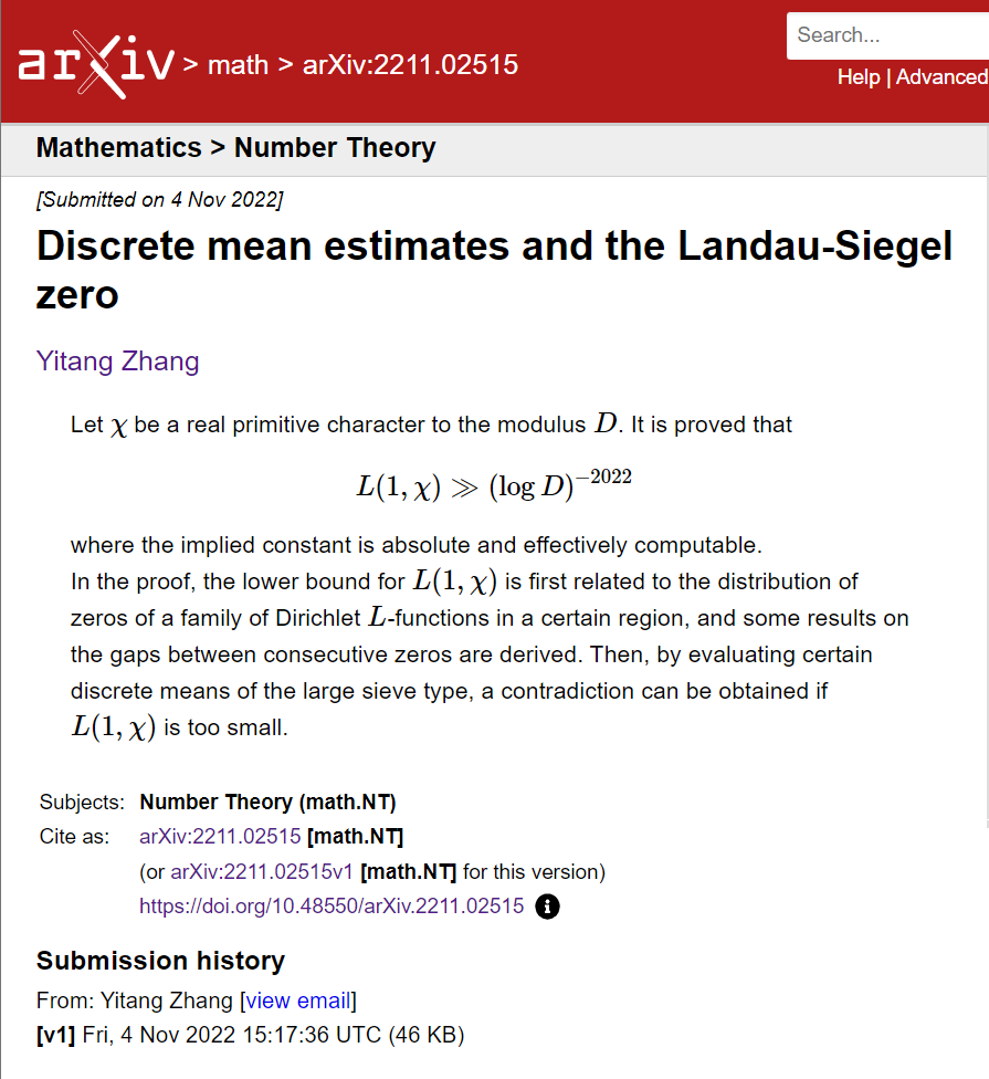 張益唐最新論文正式公開英國數學家稱其寫得很清楚且策略明智