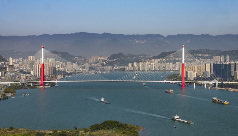 重庆市万州区黄金水道航运忙江城万州展新颜