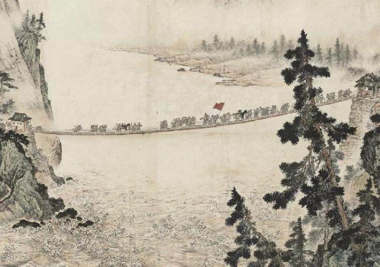 225万元!神秘人拍下川美大师李文信巨幅国画《长征》