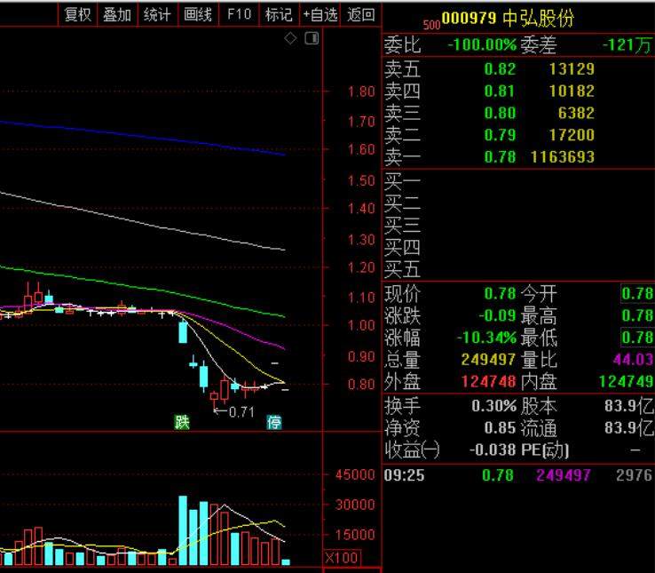 中弘股份发布退市警告,复盘一字跌停